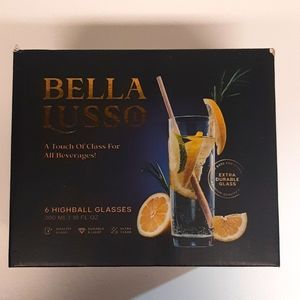 NWOT Bella Lusso 6 Highball Glasses